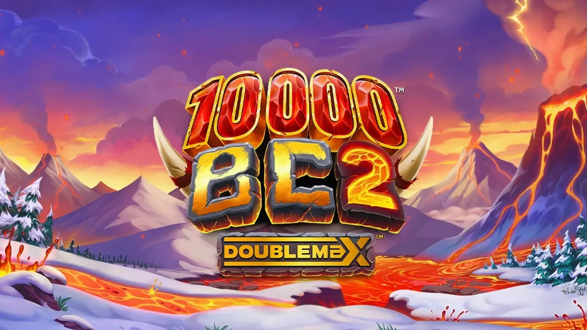 Tampilan visual slot 10000 BC DoubleMax 2 dengan tema prasejarah